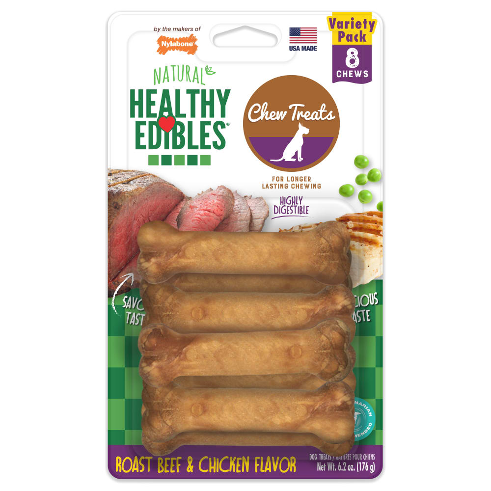 Healthy Edibles Roast Beef Chicken Chew Treats Nylabone