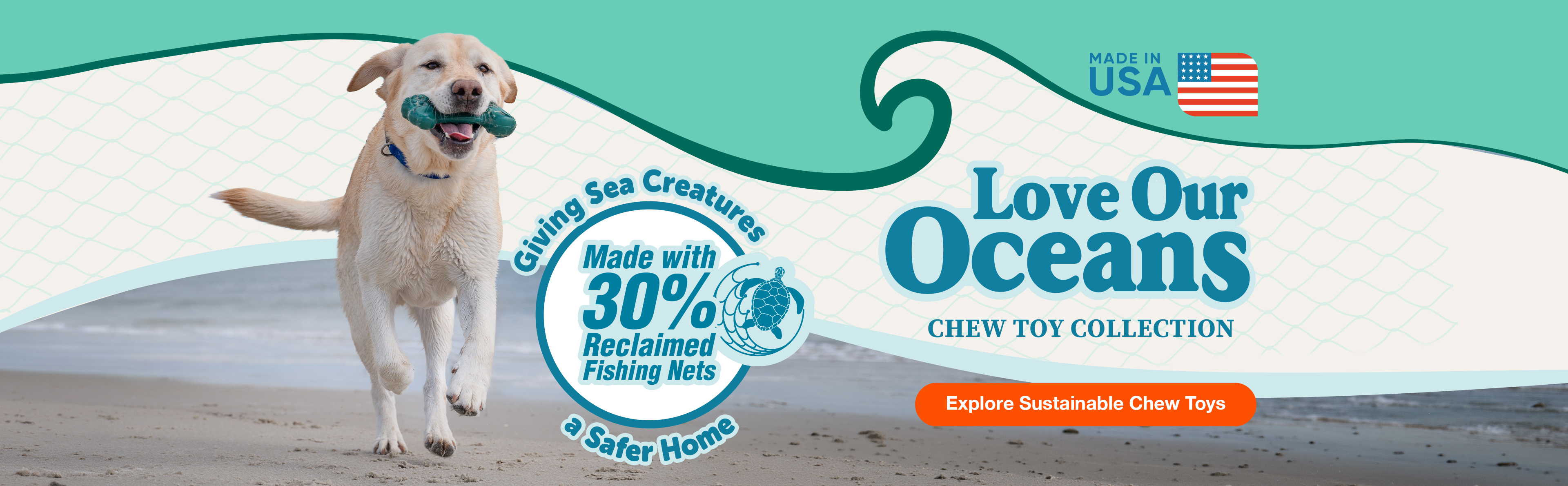 Love Our Oceans Chew Toy Collection graphic.