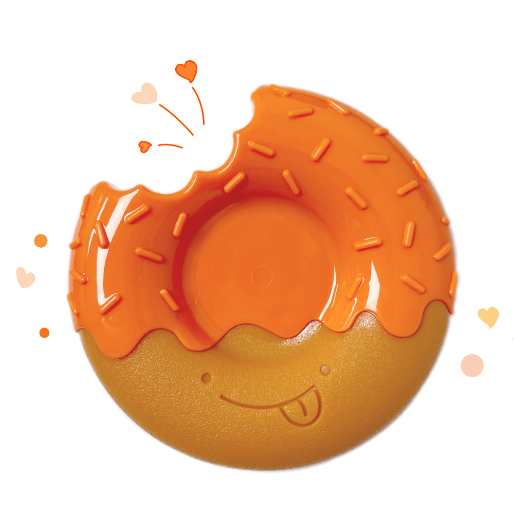 Large Power Chew 70th Birthday Donut Chew Toy Pumpkin & Peanut Butter in package