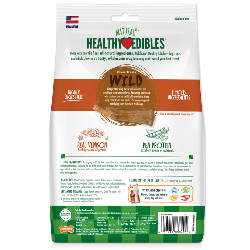 018214838494_Nylabone_Healthy Edibles Wild Venison Antler 10ct Medium Pouch_InPackagingBack