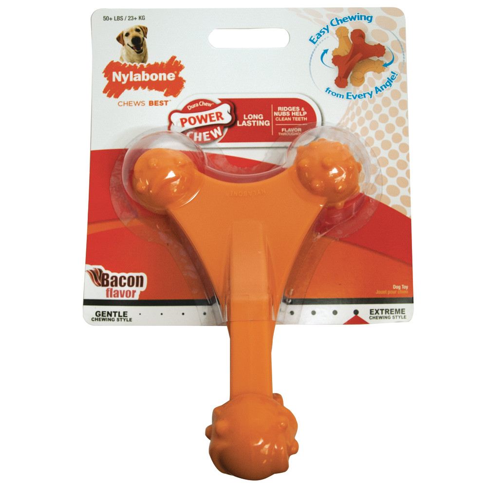 Front view of Nylabone Dura Chew Axis Bone in packaging