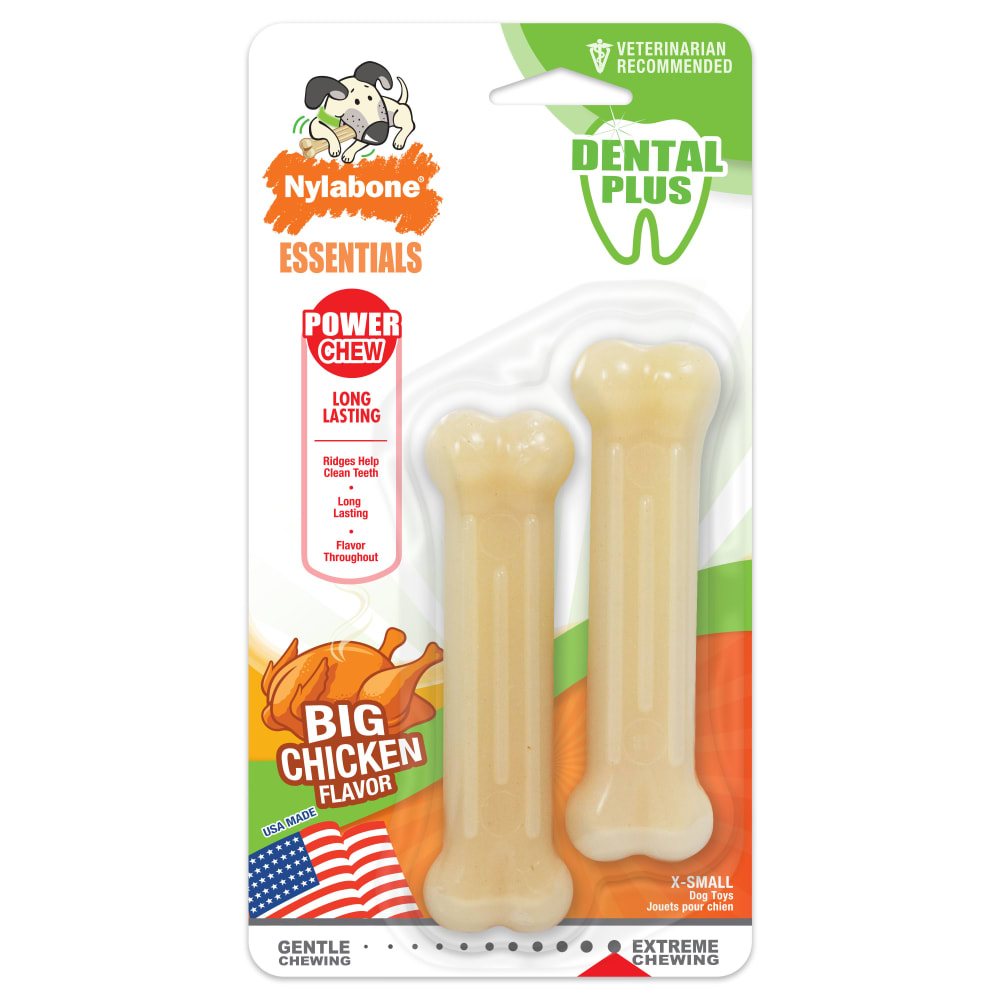 Front view of Nylabone Daily Dental Durable Chew in packaging