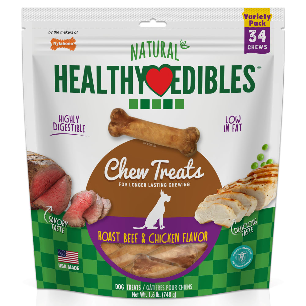 Healthy Edibles Roast Beef & Chicken Chew Treats | Nylabone