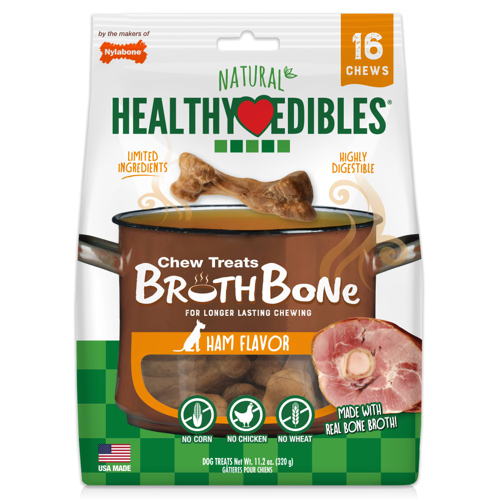 018214846963_Nylabone_Healthy Edibles Bone Broth Ham Small 16ct_InPackagingFront