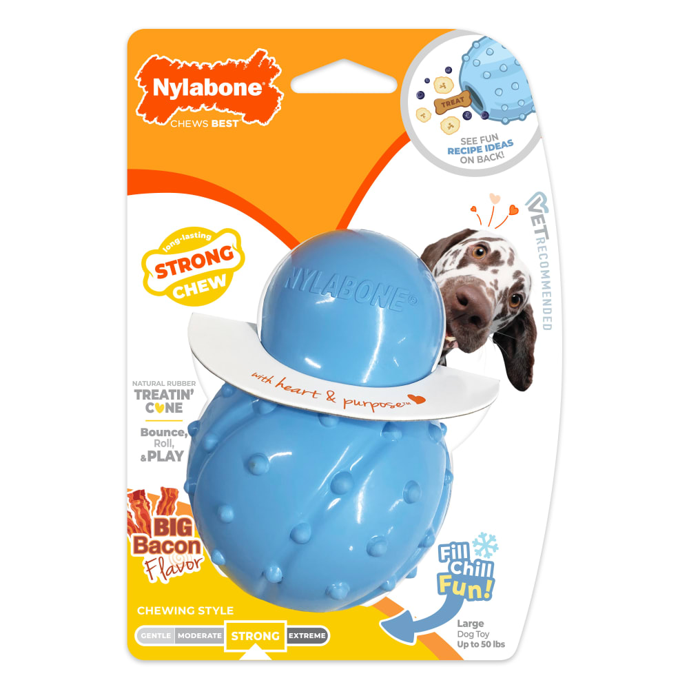 Front view of Blue Rubber Cone Large in packaging