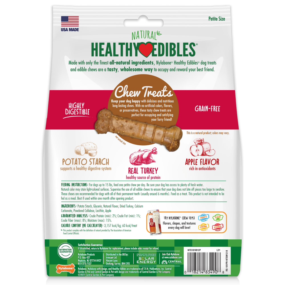 Healthy Edibles Turkey Apple Chew Treats Nylabone