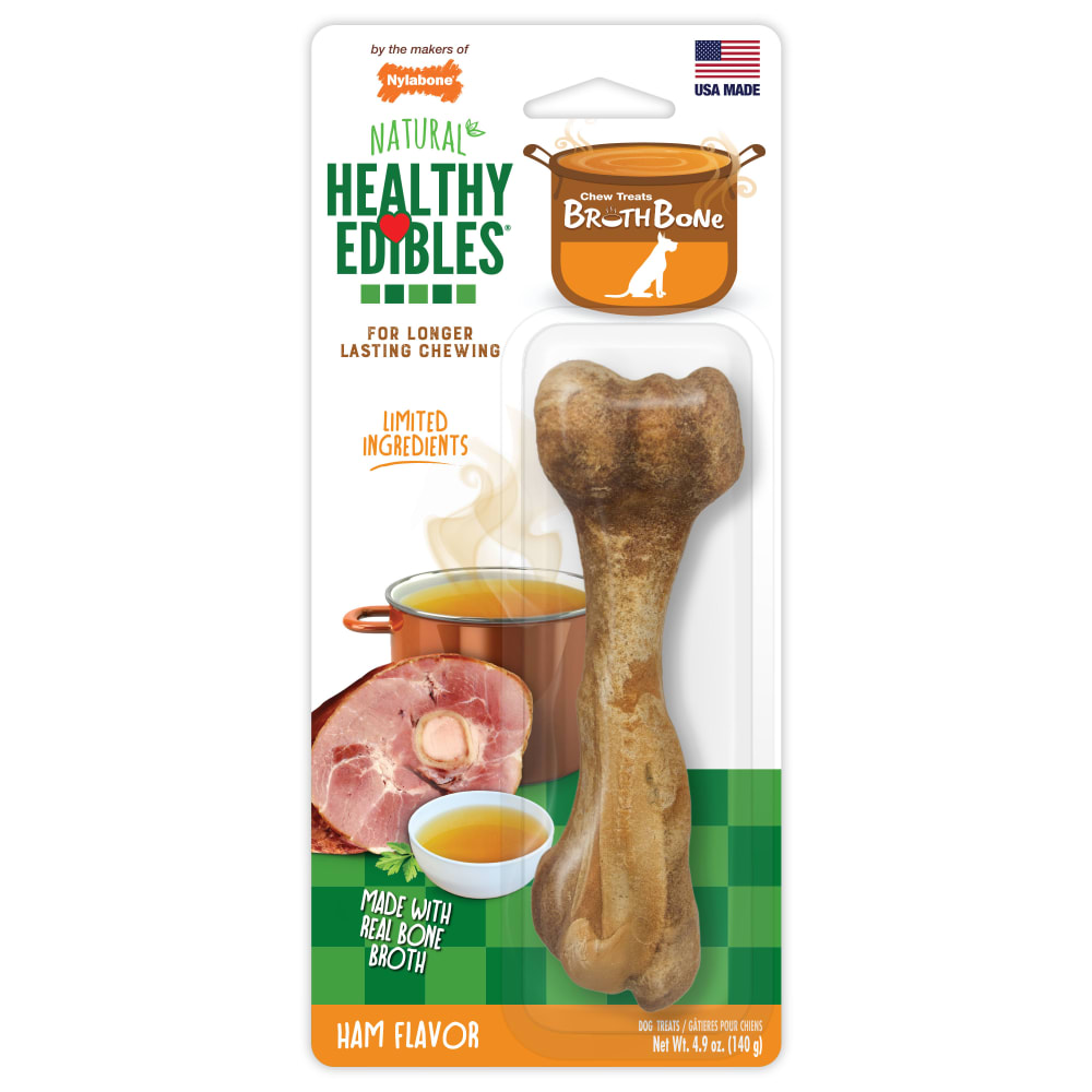 Healthy Edibles Broth Bone Natural Dog Treats Nylabone