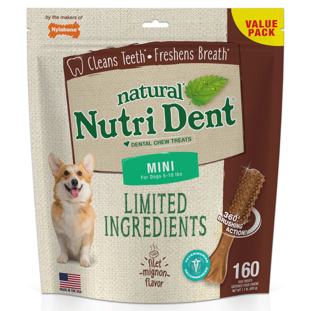 Nutri Dent Filet Mignon Dog Dental Chews Nylabone